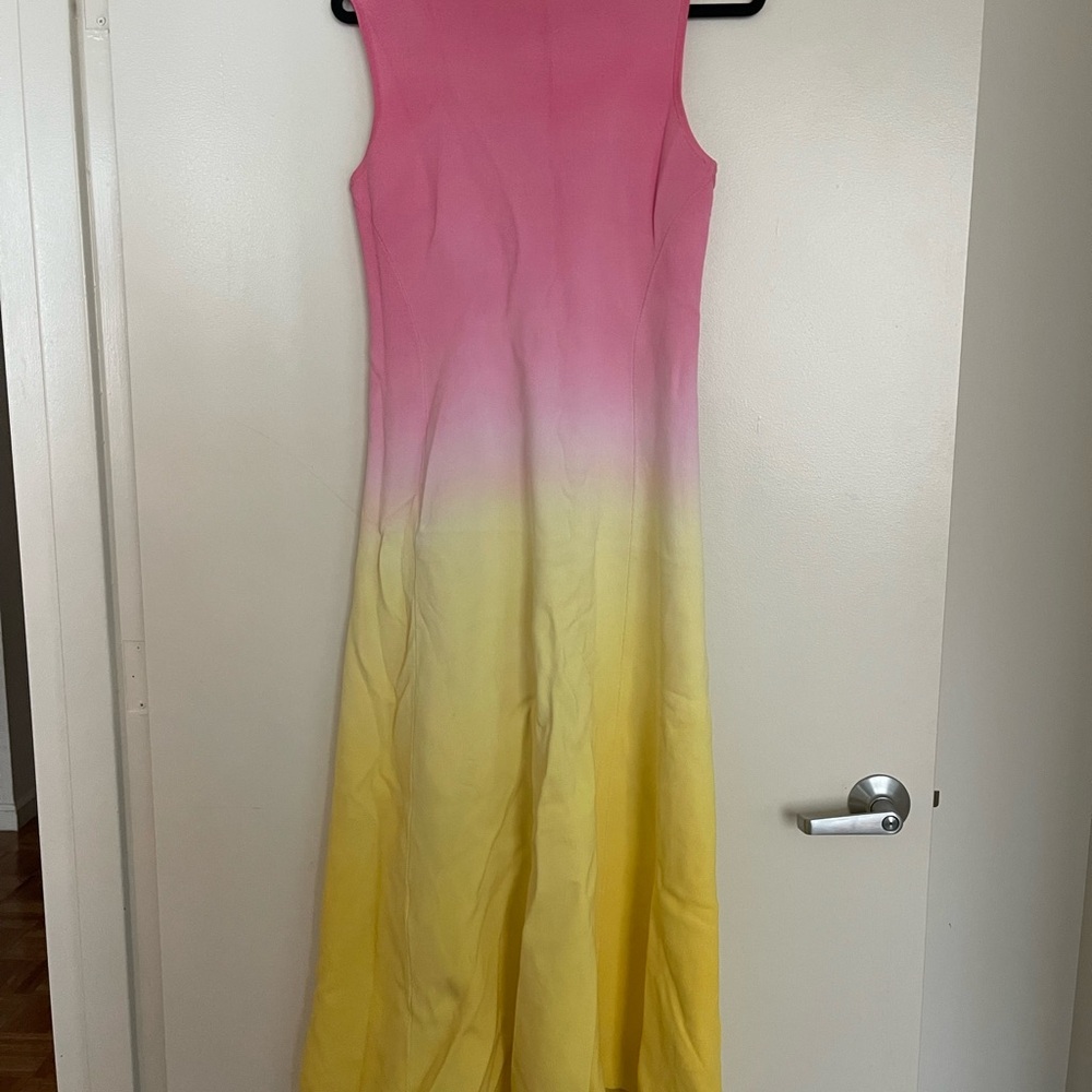 Anthropologie Pink and Yellow Ombre Maxi Dress